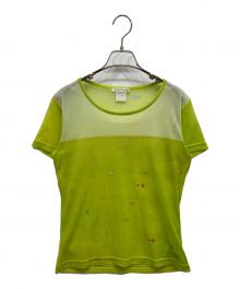 PLEATS PLEASE（プリーツプリーズ）の古着「シアーブラウス」｜イエロー