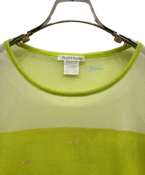 PLEATS PLEASE（プリーツプリーズ）PLEATS PLEASE (プリーツプリーズ) シアーブラウス イエロー サイズ:5の古着・服飾アイテム