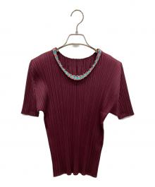 PLEATS PLEASE（プリーツプリーズ）の古着「プリーツカットソー」｜ボルドー