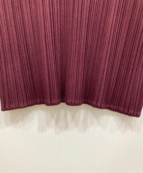PLEATS PLEASE（プリーツプリーズ）PLEATS PLEASE (プリーツプリーズ) プリーツカットソー ボルドー サイズ:3の古着・服飾アイテム