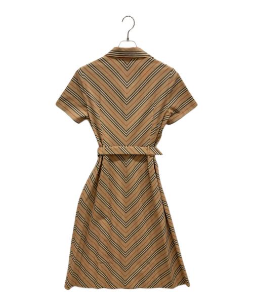 BURBERRY LONDON（バーバリーロンドン）BURBERRY LONDON (バーバリーロンドン) ベルト付きシャツワンピース ベージュ サイズ:13の古着・服飾アイテム
