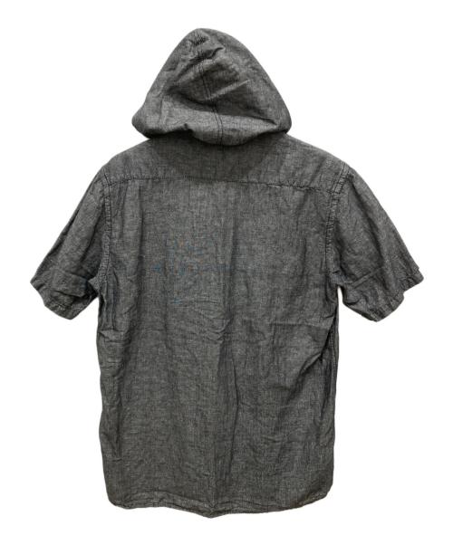 stussy（ステューシー）stussy (ステューシー) 00’ｓ リネン混フードシャツ グレー サイズ:SIZE Lの古着・服飾アイテム