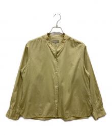 MARGARET HOWELL（マーガレットハウエル）の古着「コットンシルクバンドカラーシャツ」｜イエロー