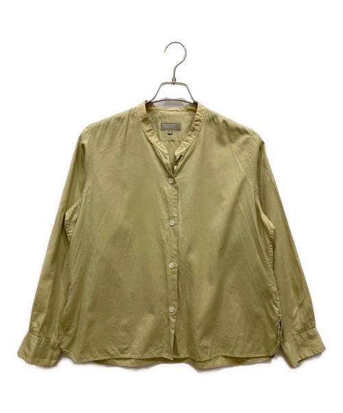 MARGARET HOWELL（マーガレットハウエル）MARGARET HOWELL (マーガレットハウエル) コットンシルクバンドカラーシャツ イエロー サイズ:SIZE 2の古着・服飾アイテム