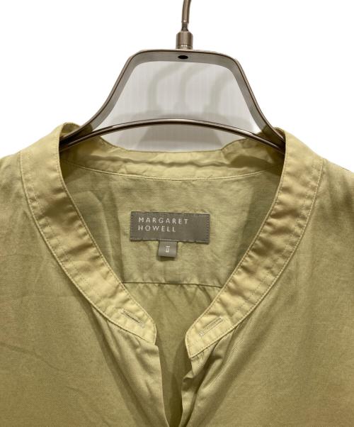 MARGARET HOWELL（マーガレットハウエル）MARGARET HOWELL (マーガレットハウエル) コットンシルクバンドカラーシャツ イエロー サイズ:SIZE 2の古着・服飾アイテム