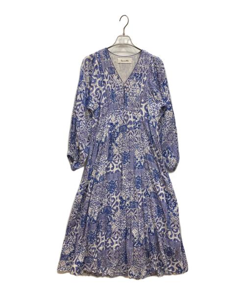 sara mallika（サラマリカ）sara mallika (サラマリカ) 24SS Tile Pattern Shirring Dress ネイビー サイズ:Mの古着・服飾アイテム