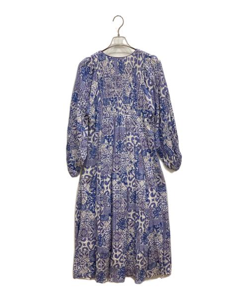 sara mallika（サラマリカ）sara mallika (サラマリカ) 24SS Tile Pattern Shirring Dress ネイビー サイズ:Mの古着・服飾アイテム