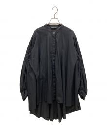 mizuiro-ind（ミズイロインド）の古着「ピンタックパフスリーブシャツ」｜ブラック