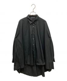 mizuiro-ind（ミズイロインド）の古着「バックロングシャツ」｜ブラック