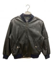 BUGLE BOY（ビューグルボーイ）の古着「90’ｓレザーフライトジャケット」｜ブラック
