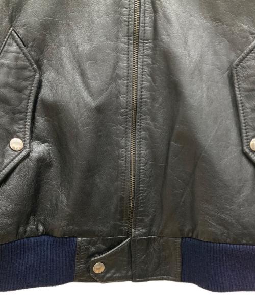 BUGLE BOY（ビューグルボーイ）BUGLE BOY (ビューグルボーイ) 90’ｓレザーフライトジャケット ブラック サイズ:SIZE Mの古着・服飾アイテム