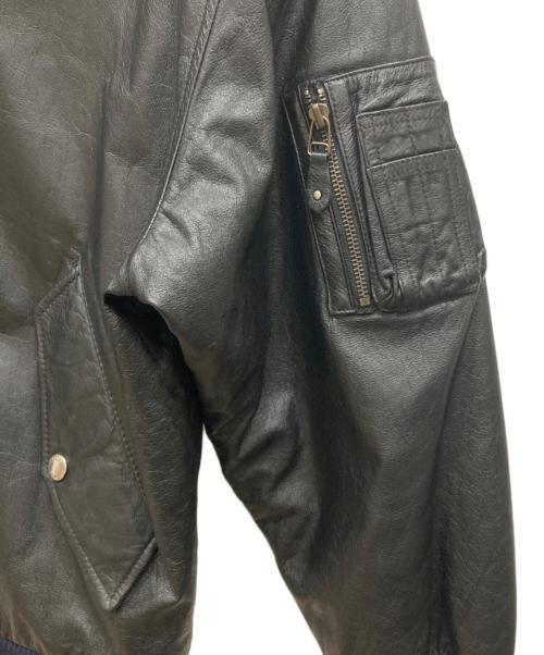 BUGLE BOY（ビューグルボーイ）BUGLE BOY (ビューグルボーイ) 90’ｓレザーフライトジャケット ブラック サイズ:SIZE Mの古着・服飾アイテム