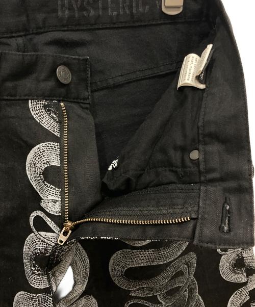 Hysteric Glamour（ヒステリックグラマー）Hysteric Glamour (ヒステリックグラマー) SNAKE LOOP スキニーデニムパンツ ブラック サイズ:Ｗ28の古着・服飾アイテム