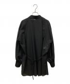 rito structureリト ストラクチャー）の古着「SHIRRING STAND COLLAR BLOUSE」｜ブラック