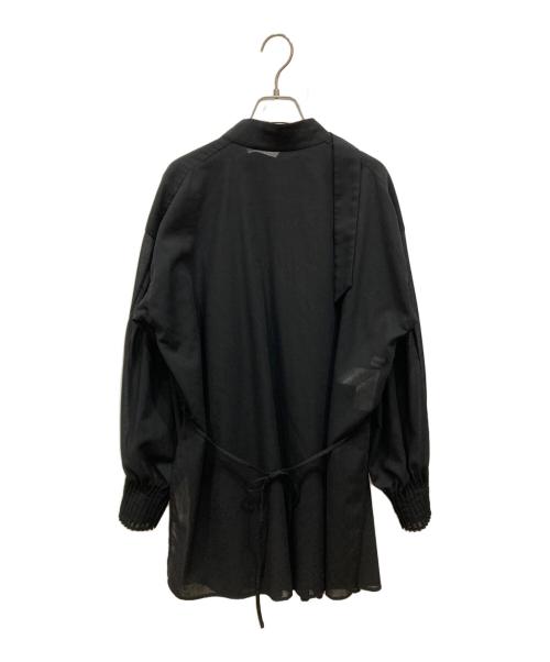 rito structure（リト ストラクチャー）rito structure (リト ストラクチャー) SHIRRING STAND COLLAR BLOUSE ブラック サイズ:SIZE 1の古着・服飾アイテム