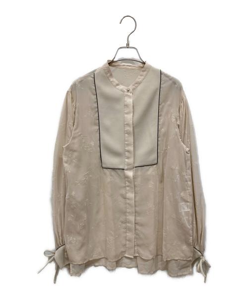 acka（エーシーケーエー）Acka (エーシーケーエー) バンドカラーシアーシャツ ベージュ サイズ:freeの古着・服飾アイテム