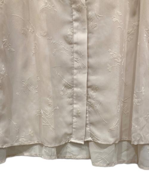 acka（エーシーケーエー）Acka (エーシーケーエー) バンドカラーシアーシャツ ベージュ サイズ:freeの古着・服飾アイテム