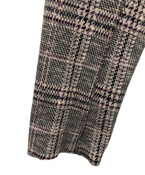 Bob（ボブ）BOB (ボブ) 千鳥柄テーラードジャケット ブラック サイズ:46の古着・服飾アイテム