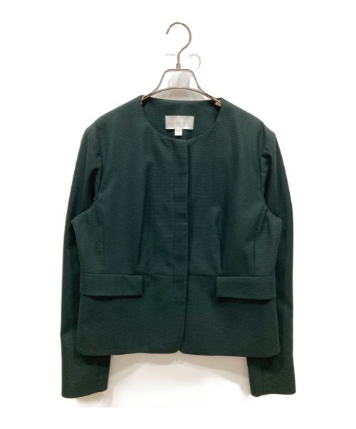 BOSS HUGO BOSS（ボス ヒューゴボス）BOSS HUGO BOSS (ボス ヒューゴボス) ノーカラージャケット グリーン サイズ:48の古着・服飾アイテム