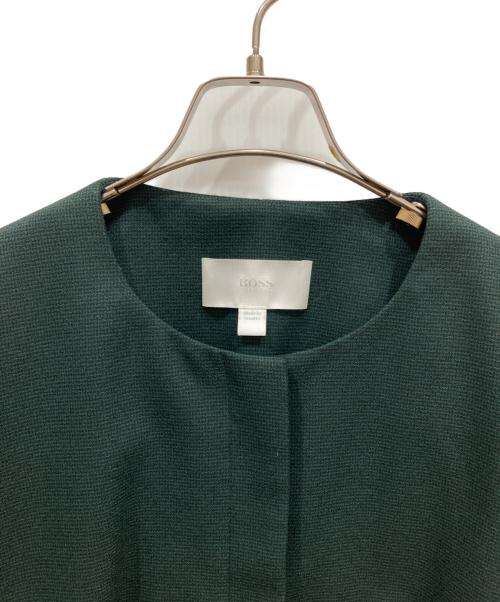 BOSS HUGO BOSS（ボス ヒューゴボス）BOSS HUGO BOSS (ボス ヒューゴボス) ノーカラージャケット グリーン サイズ:48の古着・服飾アイテム