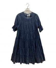 merlette（マーレット）の古着「ティアードドレス」｜ネイビー