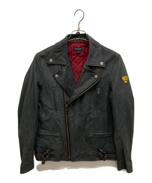 PAUL SMITH（ポールスミス）Paul Smith (ポールスミス) triumph (トライアンフ) ダブルライダースジャケット グレー サイズ:Ⅼの古着・服飾アイテム