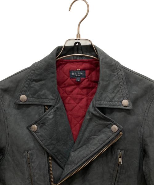 PAUL SMITH（ポールスミス）Paul Smith (ポールスミス) triumph (トライアンフ) ダブルライダースジャケット グレー サイズ:Ⅼの古着・服飾アイテム