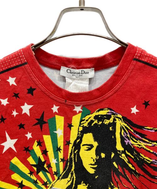 Christian Dior（クリスチャン ディオール）Christian Dior (クリスチャン ディオール) ノースリーブカットソー レッド サイズ:SIZE 40の古着・服飾アイテム