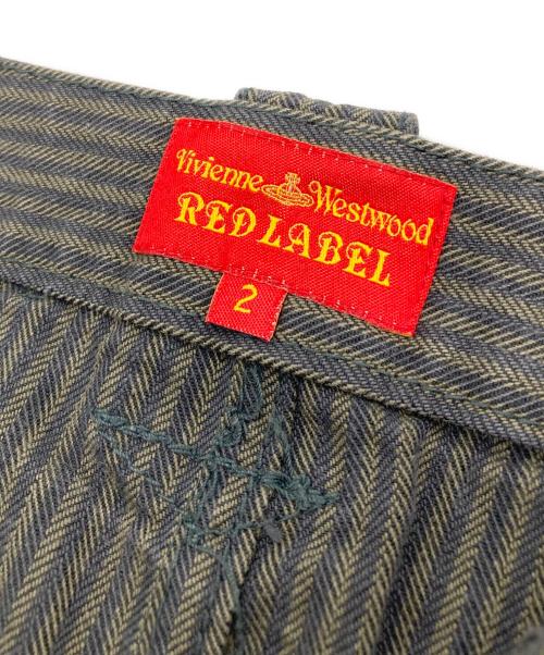 Vivienne Westwood RED LABEL（ヴィヴィアンウエストウッドレッドレーベル）Vivienne Westwood RED LABEL (ヴィヴィアンウエストウッドレッドレーベル) ストライプカーゴスカート グレー サイズ:2の古着・服飾アイテム