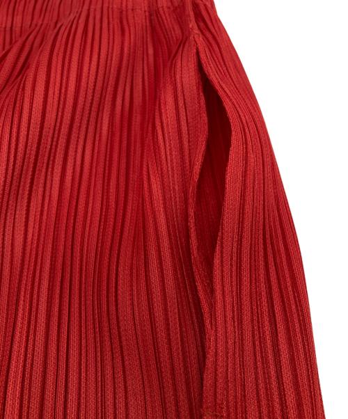 PLEATS PLEASE（プリーツプリーズ）PLEATS PLEASE (プリーツプリーズ) プリーツパンツ レッド サイズ:34の古着・服飾アイテム