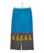 PLEATS PLEASEプリーツプリーズ）の古着「プリーツパンツ」｜ブルー×グレー