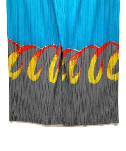 PLEATS PLEASE（プリーツプリーズ）PLEATS PLEASE (プリーツプリーズ) プリーツパンツ ブルー×グレー サイズ:1の古着・服飾アイテム