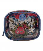 TORY BURCHトリーバーチ）の古着「クリアボタニカルポーチ」｜ブルー