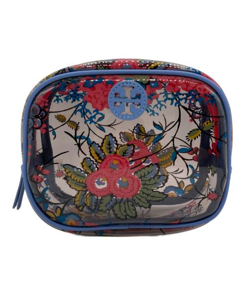 TORY BURCH（トリーバーチ）TORY BURCH (トリーバーチ) クリアボタニカルポーチ ブルーの古着・服飾アイテム