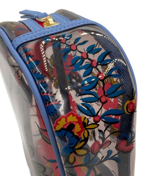 TORY BURCH（トリーバーチ）TORY BURCH (トリーバーチ) クリアボタニカルポーチ ブルーの古着・服飾アイテム