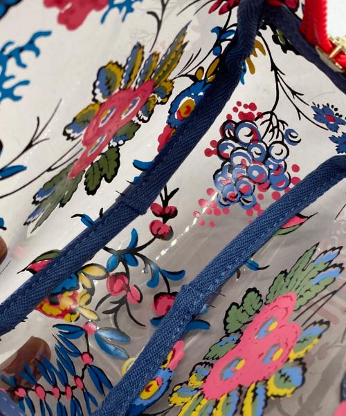 TORY BURCH（トリーバーチ）TORY BURCH (トリーバーチ) クリアボタニカルポーチ ブルーの古着・服飾アイテム