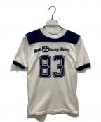 DISNEYディズニー）の古着「フットボールTシャツ」｜ブルー×ホワイト