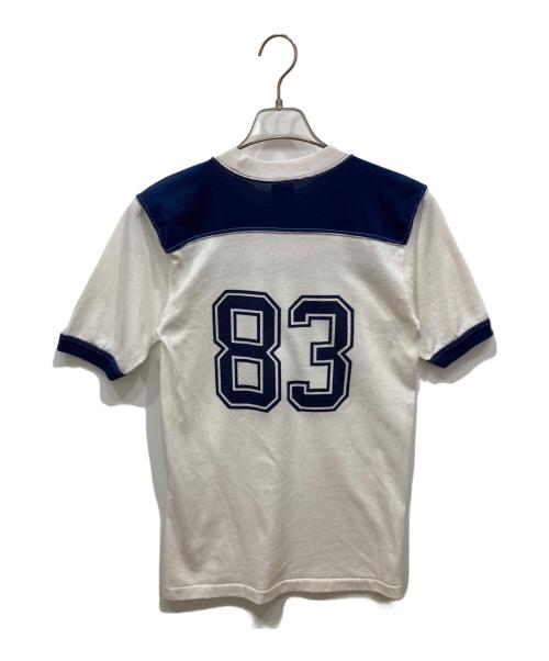 DISNEY（ディズニー）Disney (ディズニー) フットボールTシャツ ブルー×ホワイト サイズ:Sの古着・服飾アイテム