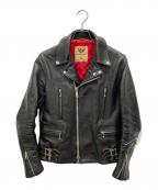 666666）の古着「ダブルライダースジャケット」｜ブラック