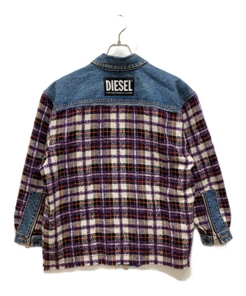 DIESEL（ディーゼル）DIESEL (ディーゼル) ツイードデニムジャケット パープル サイズ:XXSの古着・服飾アイテム