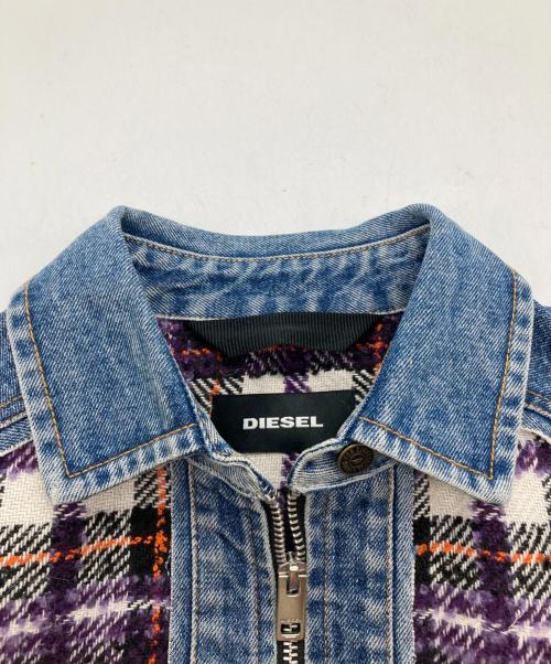 DIESEL（ディーゼル）DIESEL (ディーゼル) ツイードデニムジャケット パープル サイズ:XXSの古着・服飾アイテム