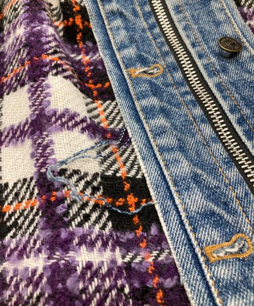 DIESEL（ディーゼル）DIESEL (ディーゼル) ツイードデニムジャケット パープル サイズ:XXSの古着・服飾アイテム