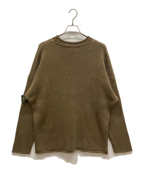 STONE ISLAND（ストーンアイランド）STONE ISLAND (ストーンアイランド) 90’ｓコットンクルーネックニット オリーブ サイズ:Ⅼの古着・服飾アイテム