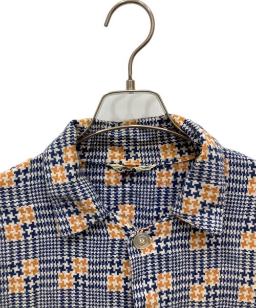 VANDERBILT（ヴァンダービルト）vanderbilt (ヴァンダービルト) 60-70’ｓプリントネルパジャマシャツ ブルー×ベージュ サイズ:-の古着・服飾アイテム