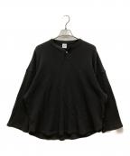 KEBOZケボズ）の古着「ヘンリーネックカットソー」｜ブラック
