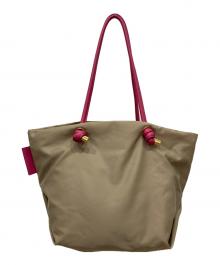 VIOLAd'ORO（ヴィオラドーロ）の古着「トートバッグ」｜ベージュ×ピンク