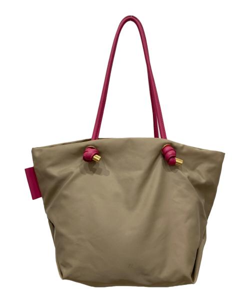 VIOLAd'ORO（ヴィオラドーロ）VIOLAd'ORO (ヴィオラドーロ) トートバッグ ベージュ×ピンクの古着・服飾アイテム