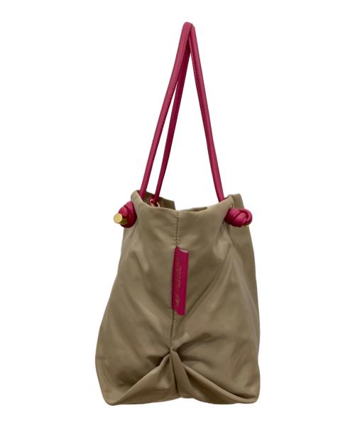 VIOLAd'ORO（ヴィオラドーロ）VIOLAd'ORO (ヴィオラドーロ) トートバッグ ベージュ×ピンクの古着・服飾アイテム