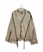 MAISON SPECIALメゾンスペシャル）の古着「鬼ワッフルクレイジーステッチプライムオーバーVネックカーディガン」｜ベージュ