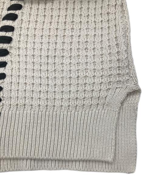 MAISON SPECIAL（メゾンスペシャル）MAISON SPECIAL (メゾンスペシャル) 鬼ワッフルクレイジーステッチプライムオーバーVネックカーディガン ベージュ サイズ:2の古着・服飾アイテム